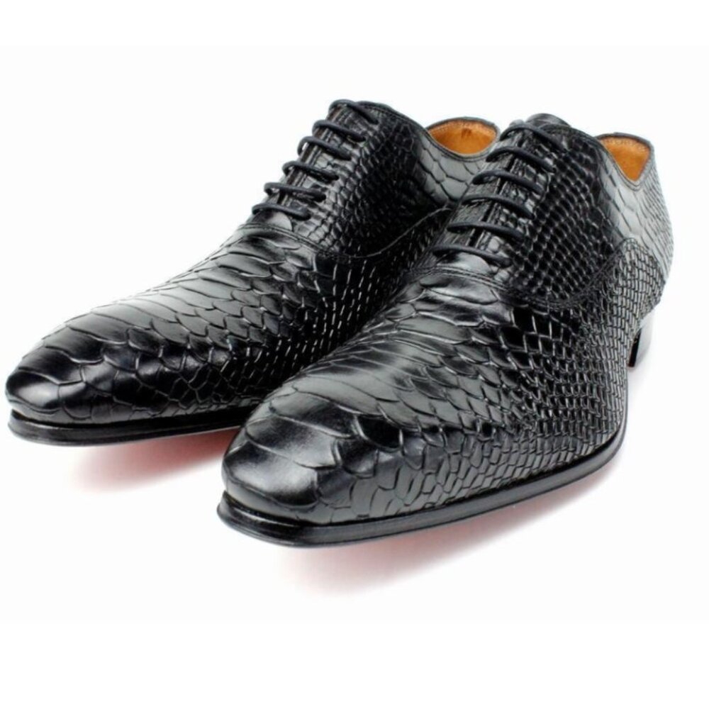 George Black Crocodile Printed Calfskin Oxford